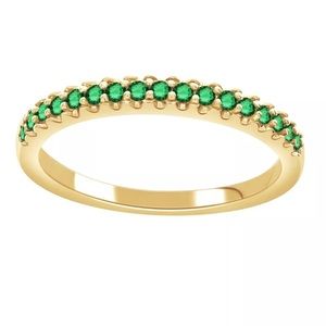 .15 Ct Natural Emerald 18K Y. Gold Eternity Band